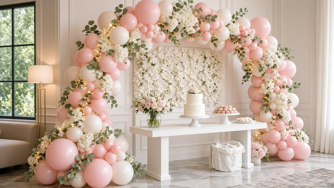 Baby shower balloon garden