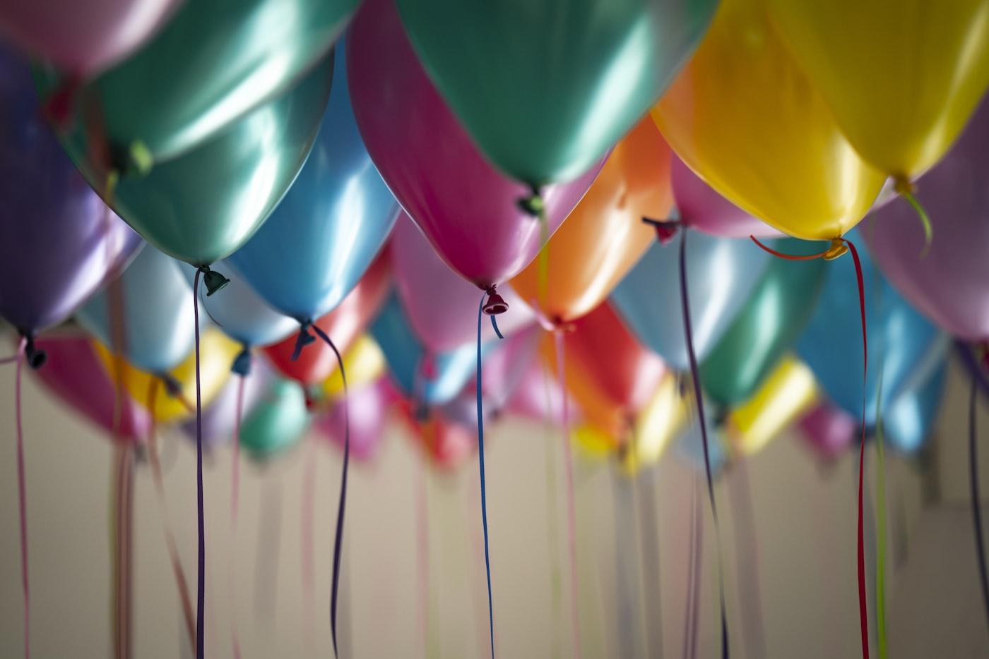 Pastel balloon cluster